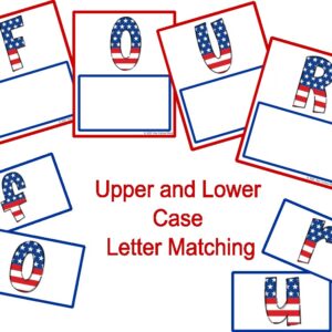 Patriotic Letter Matching Game – Upper & Lowercase Cards
