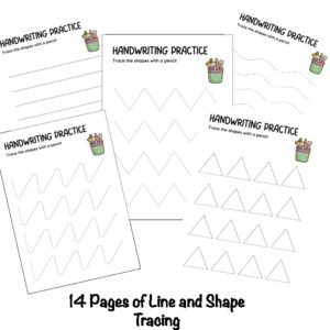 Line & Shape Tracing Worksheets – PDF Digital Download