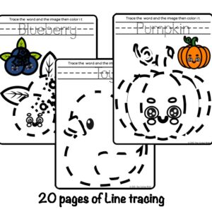 Line Tracing Worksheets for Kids – 20 Fun Printable Pages | Fine Motor Skill Practice | Digital Download